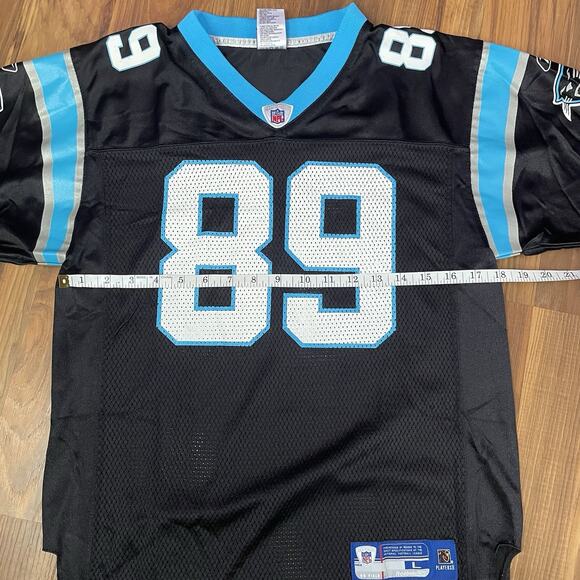 Reebok On Field NFL Carolina Panthers Steve Smith #89 Alt Black Jersey Youth L - Picture 7 of 8